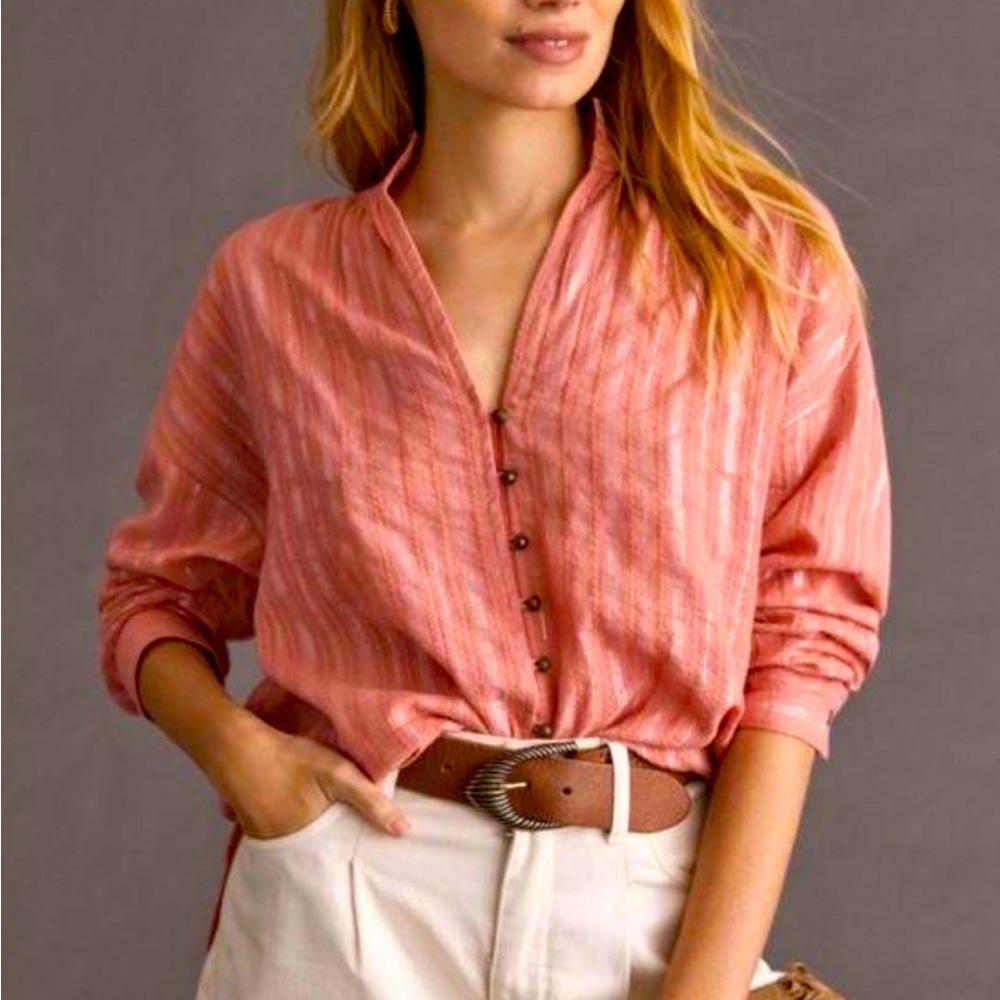 Pilcro Pink Button Down Shirt